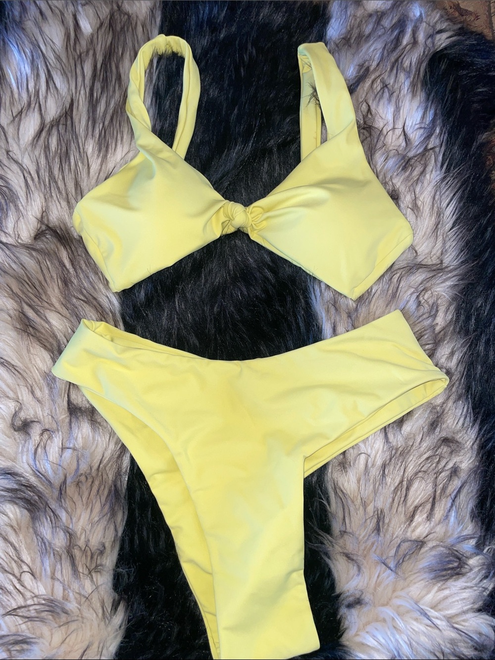 Sunny Yellow Knot Front Bikini Set
